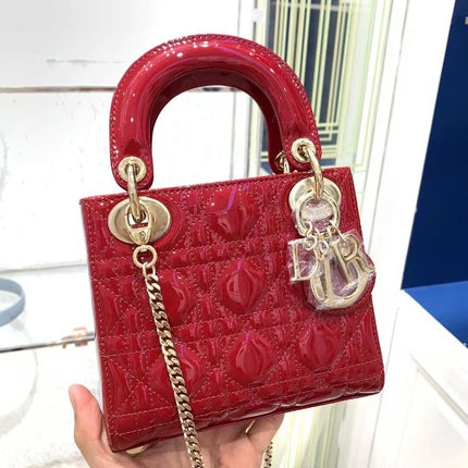 디올 레이디백 미니 17cm 레드