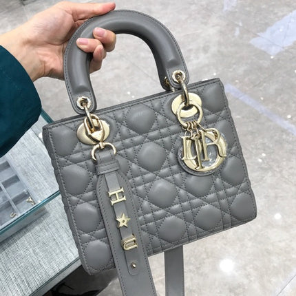 디올 레이디백 스몰 20cm 그레이