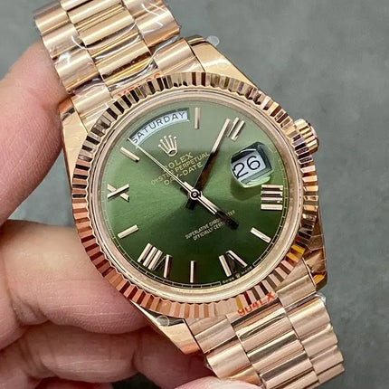 롤렉스 데이데이트 로즈골드 올리브그린 40mm